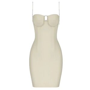 Elegant Cream Bustier Dress